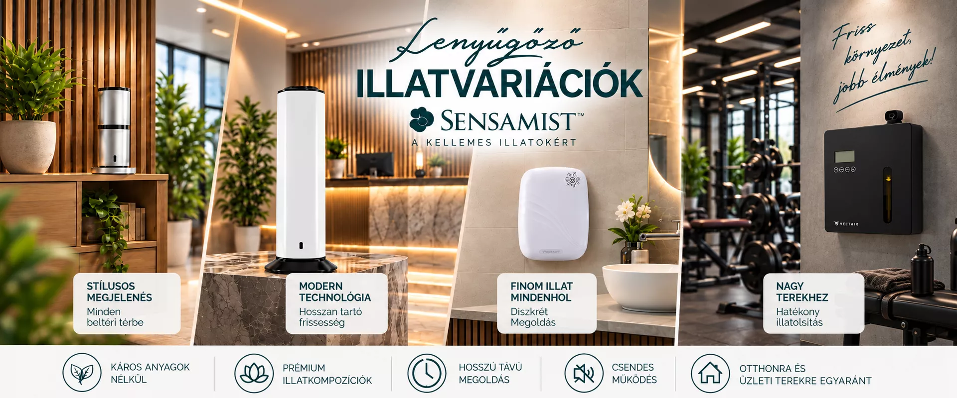 SensaMist professzionális illatdiffúzorok és illatolajok 3000m3-ig