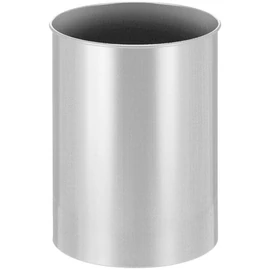 Fedél nélküli kerek hulladékgyűjtő, 30 liter, szinterezett acél, ezüst