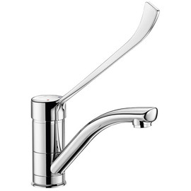 DELABIE orvosi karos álló csap 170mm lengő kifolyóval, hosszú keverőkar L=200mm, H=100mm, 5L/p