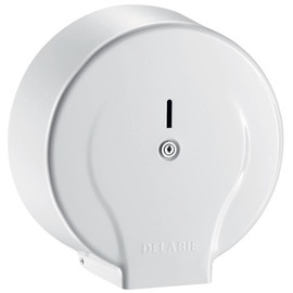 DELABIE vandálbiztos JUMBO MAXI acél WC-papír tartó, 400 m-es tekercsekhez, fehér