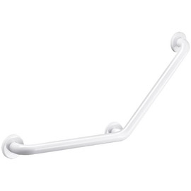 DELABIE 135°-ban hajlított kapaszkodó, rm acél, fehér, 170 kg-ig terhelhető, d=32 mm, 400x400 mm	