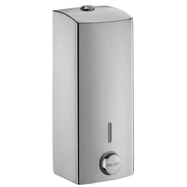 DELABIE nyomógombos szappanadagoló, lekerekített, SLIM dizájn, 1000ml műanyag tartály, 1mm r.m. acél lemez, selyem