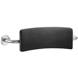 DELABIE Comfort háttámla zuhanyülőke és WC mögé, fekete PU támasz UltraSatin selyem r.m. acél vázon, 150mm