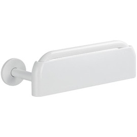 DELABIE DOC M háttámla zuhanyülőke és WC mögé, fehér műanyag háttámasz fehér alumínium vázon, 125mm mély