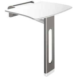 DELABIE Be-line felhajtható zuhanyzó ülőke lábbal, 450x455mm, levehető, alumínium, antracit konzol és láb