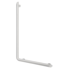 DELABIE Be-Line exkluzív 90°-os L-alakú kapaszkodó, D=35mm alumínium, fehér, 450x750mm