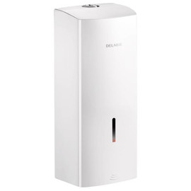 DELABIE automata szappanadagoló, SLIM, 1 literes műanyag tartállyal, r.m. acél, fehér, elemes 6x1,5V (AA)