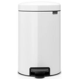 Brabantia NewIcon pedálos hulladékgyűjtő szagmentesen záródó Soft-Close fedél, műanyag tartály, 12L - X méret, acél, fehér - 111969