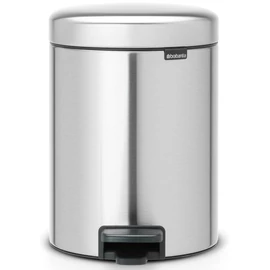 Brabantia NewIcon pedálos hulladékgyűjtő szagmentesen záródó Soft-Close fedél, műanyag tartály, 5L - W méret, r.m. acél, selyem ujjlenyomatmentes - 112102