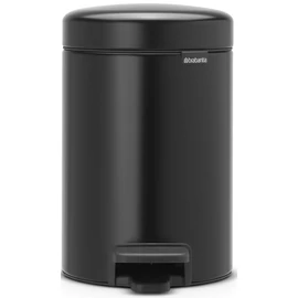 Brabantia NewIcon pedálos hulladékgyűjtő szagmentesen záródó Soft-Close fedél, műanyag tartály, 3L - V méret, acél, matt fekete - 113321