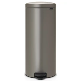 Brabantia NewIcon pedálos hulladékgyűjtő szagmentesen záródó Soft-Close fedél, műanyag tartály, 30L - G méret, acél, platinaszürke - 114441