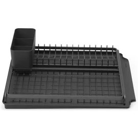 Brabantia SinkSide Dish Drying Rack lejtős csepptálcájú, önürítő edényszárító állvány, sötétszürke, 385x490 mm - 117404