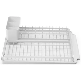 Brabantia SinkSide Dish Drying Rack lejtős csepptálcájú, önürítő edényszárító állvány, világosszürke, 385x490 mm - 117428