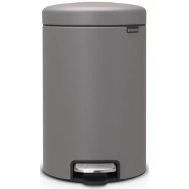 Brabantia NewIcon pedálos hulladékgyűjtő szagmentesen záródó Soft-Close fedél, műanyag tartály, 12L - X méret, acél, betonszürke ásványi textúra - 119149