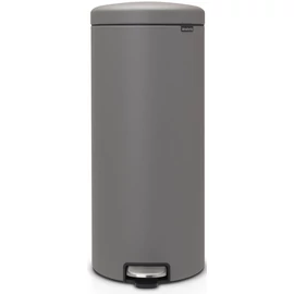 Brabantia NewIcon pedálos hulladékgyűjtő szagmentesen záródó Soft-Close fedél, műanyag tartály, 30L - G méret, acél, betonszürke ásványi textúra - 119187