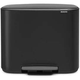 Brabantia Bo Pedal Bin pedálos szelektív hulladékgyűjtő szagmentesen záródó Soft-Close fedél, műanyag tartály, 11+23L - X+J méret, acél, matt fekete - 121227