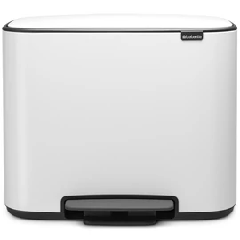 Brabantia Bo Pedal Bin pedálos hulladékgyűjtő szagmentesen záródó Soft-Close fedél, műanyag tartály, 36L - R méret, acél, fehér - 121388