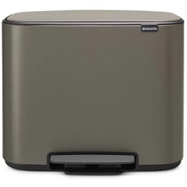 Brabantia Bo Pedal Bin pedálos hulladékgyűjtő szagmentesen záródó Soft-Close fedél, műanyag tartály, 36L - R méret, acél, platinaszürke - 121449