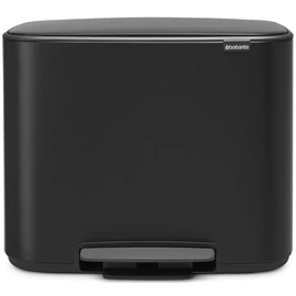 Brabantia Bo Pedal Bin pedálos hulladékgyűjtő szagmentesen záródó Soft-Close fedél, műanyag tartály, 36L - R méret, acél, matt fekete - 121463