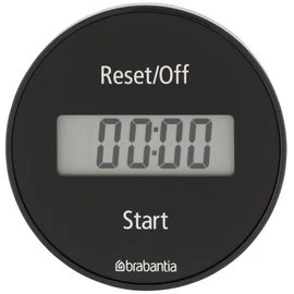 Brabantia Tasty+ Measure & Check digitális konyhai időzítő, mágneses rögzítéssel, LCD kijelző, elemes, üveg fedlap, műanyag test, sötétszürke - 121968