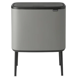 Brabantia Bo Touch Bin nyomófedeles hulladékgyűjtő, magasított, lábakon álló, műanyag tartály, 36L - R méret, acél, betonszürke ásványi textúra - 127205