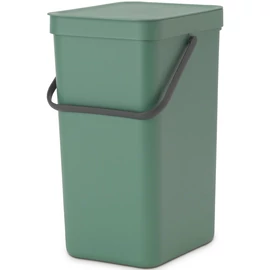 Brabantia Sort & Go konyhai szemetes felnyitható fedéllel, fogantyúval szelektív és komposzt gyűjtéséhez, 16L - D méret, platinazöld - 129827