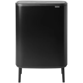 Brabantia Bo Touch Bin Hi hulladékgyűjtő Soft-Close fedéllel, magasított, lábakon álló, műanyag tartály, XXL, 60L - M méret, acél, matt fekete - 130229