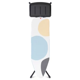 Brabantia Solid Steam Unit Holder vasalódeszka 1240x380mm - B méret, fix vasalótálca gőzállomásokhoz, D=22mm fekete váz, PerfectFlow tavaszi buborékok huzat - 134401