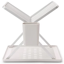 Brabantia SinkSide Foldable Dish Drying Rack összecsukható edényszárító, csepegtető tálca, kis méretű, evőeszköztartóval, világosszürke, 370x330 mm - 139383
