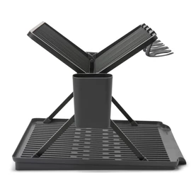 Brabantia SinkSide Foldable Dish Drying Rack összecsukható edényszárító állvány, nagy méretű, 2db evőeszköztartó, sötétszürke, 510x420 mm - 139482
