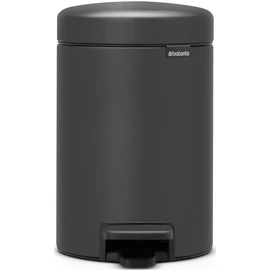 Brabantia NewIcon pedálos hulladékgyűjtő szagmentesen záródó Soft-Close fedél, műanyag tartály, 3L - V méret, acél, határtalan szürke ásványi textúra - 200465