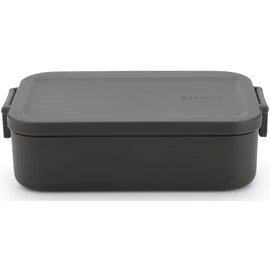 Brabantia Make & Take Lunch Box közepes méretű ételhordozó doboz, 1100 ml, bepattintós (clip-on) zárómechanizmus, BPA mentes műanyag, sötétszürke - 202520