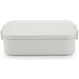 Brabantia Make & Take Lunch Box közepes méretű ételhordozó doboz, 1100 ml, bepattintós (clip-on) zárómechanizmus, BPA mentes műanyag, világosszürke - 202568