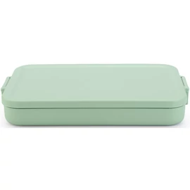Brabantia Make & Take Flat Lunch Box lapos ételhordozó doboz, 1100 ml, bepattintós (clip-on) zárómechanizmus, BPA mentes műanyag, jáde zöld - 202926
