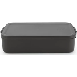 Brabantia Make & Take Lunch Box nagy méretű ételhordozó doboz, 2000ml, bepattintós (clip-on) zárómechanizmus, BPA mentes műanyag, sötétszürke - 203060