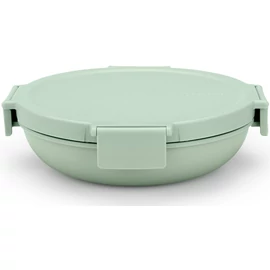 Brabantia Make & Take Lunch Bowl ételhordozó tál, 1000 ml, szivárgás- és légmentes záródás, bepattintós (clip-on) zárómechanizmus, lapos - kerek forma, BPA mentes műanyag, jáde zöld - 206320