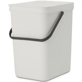 Brabantia Sort & Go konyhai szemetes felnyitható fedéllel, fogantyúval szelektív és komposzt gyűjtéséhez, 25L - J méret, világosszürke - 214400