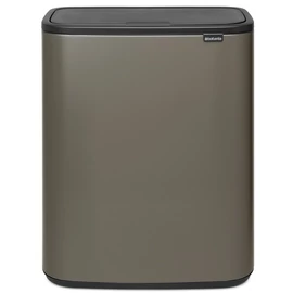 Brabantia Bo Touch Bin nyomófedeles hulladékgyűjtő XXL, padlón álló, műanyag tartály, 2x30L - O méret, acél, platinaszürke - 221521