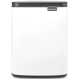 Brabantia Bo Waste Bin hulladékgyűjtő felnyitható, Soft-Close fedéllel, fali/álló, műanyag tartály, 7L - B méret, acél, fehér - 222368