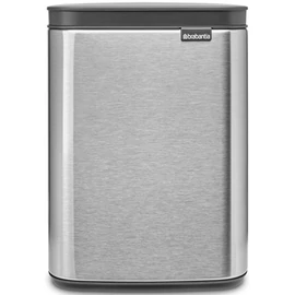 Brabantia Bo Waste Bin hulladékgyűjtő felnyitható, Soft-Close fedéllel, fali/álló, műanyag tartály, 4L - A méret, r.m. acél, selyem ujjlenyomatmentes - 222849