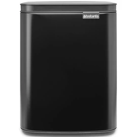 Brabantia Bo Waste Bin hulladékgyűjtő felnyitható, Soft-Close fedéllel, fali/álló, műanyag tartály, 7L - B méret, acél, matt fekete - 222900