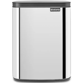 Brabantia Bo Waste Bin hulladékgyűjtő felnyitható, Soft-Close fedéllel, fali/álló, műanyag tartály, 7L - B méret, r.m. acél, fényes - 222948