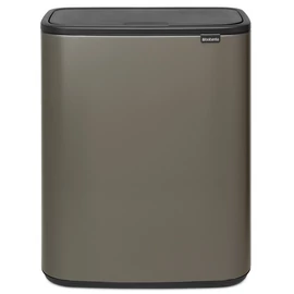 Brabantia Bo Touch Bin nyomófedeles hulladékgyűjtő XXL, padlón álló, műanyag tartály, 60L - M méret, acél, platinaszürke - 223068