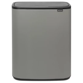 Brabantia Bo Touch Bin nyomófedeles hulladékgyűjtő XXL, padlón álló, műanyag tartály, 60L - M méret, acél, betonszürke ásványi textúra - 223129