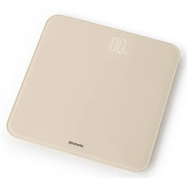 Brabantia ReNew digitális fürdőszobai mérleg 180kg/0,1kg, LED kijelzővel, 4db AAA elemes, műanyag test, üveg fedlap, világos bézs - 223440