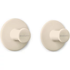 Brabantia ReNew egyágú törölköző akasztó, L=48mm, 2db-os szett, műanyag, világos bézs - 223761