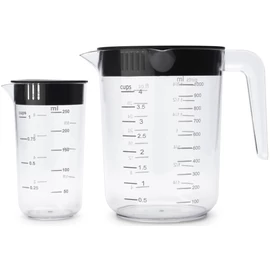 Brabantia Tasty+ mérőedény szett, 2db-os (0,5L és 1L), fedővel, fogantyúval, műanyag, áttetsző / sötétszürke - 229480