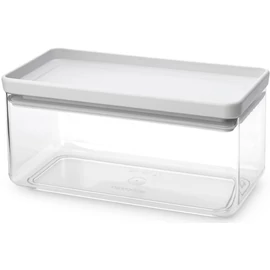 Brabantia tárolóedény 1,5L, egymásra rakható, légmentes záródás, lapos, szögletes, világosszürke, átlátszó műanyag tartály - 230608