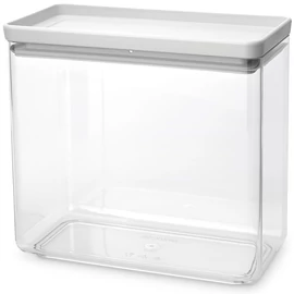 Brabantia tárolóedény 3,5L, egymásra rakható, légmentes záródás, szögletes, világosszürke, átlátszó műanyag tartály - 230622