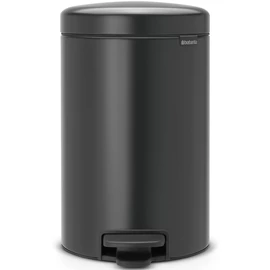 Brabantia NewIcon pedálos hulladékgyűjtő szagmentesen záródó Soft-Close fedél, műanyag tartály, 12L - X méret, acél, magabiztos szürke - 233487
